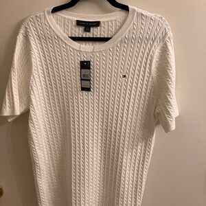 NWT Tommy Hilfiger Ivory Textured Knit Top XL